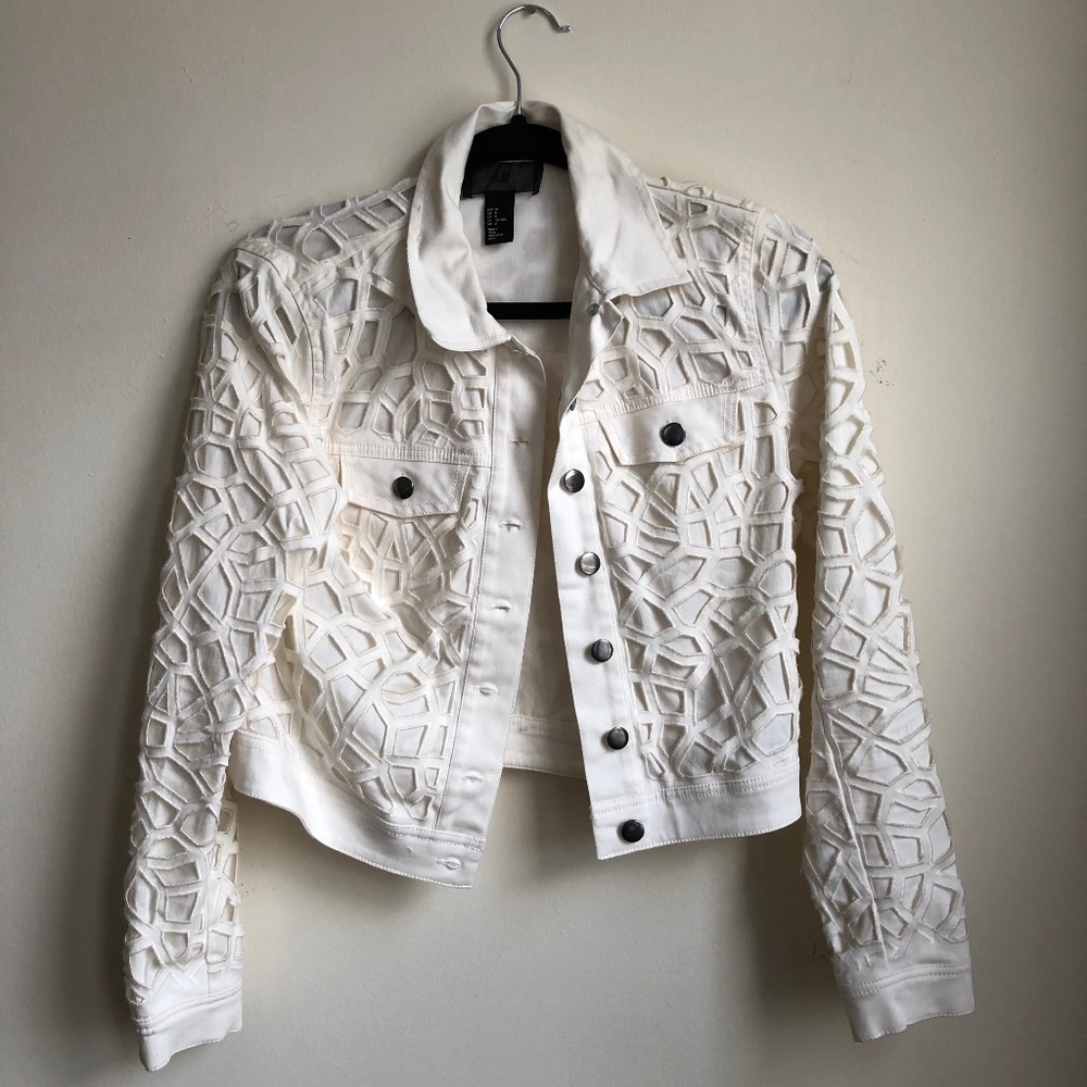 White cut out jacket